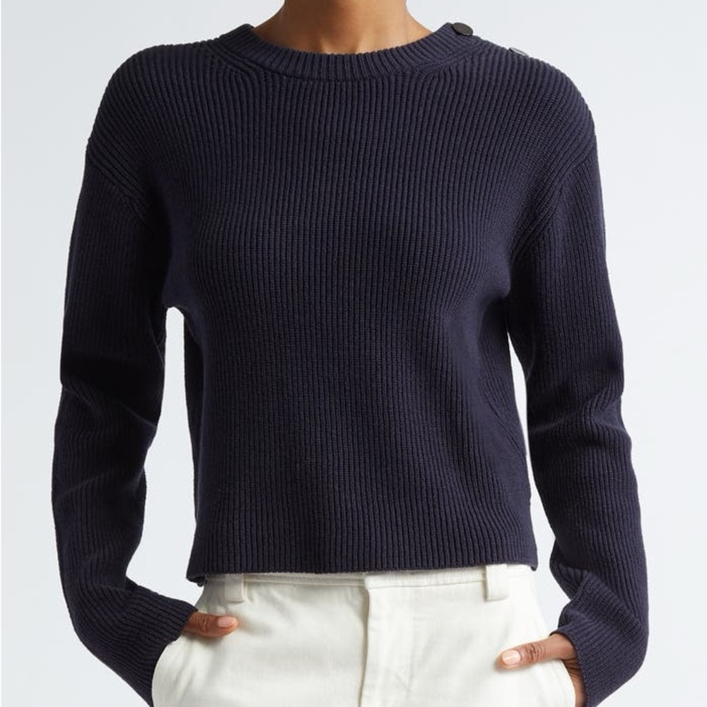 Beautiful Vince Button Shoulder Cotton Blend Sweater😍 - Picture 4 of 17